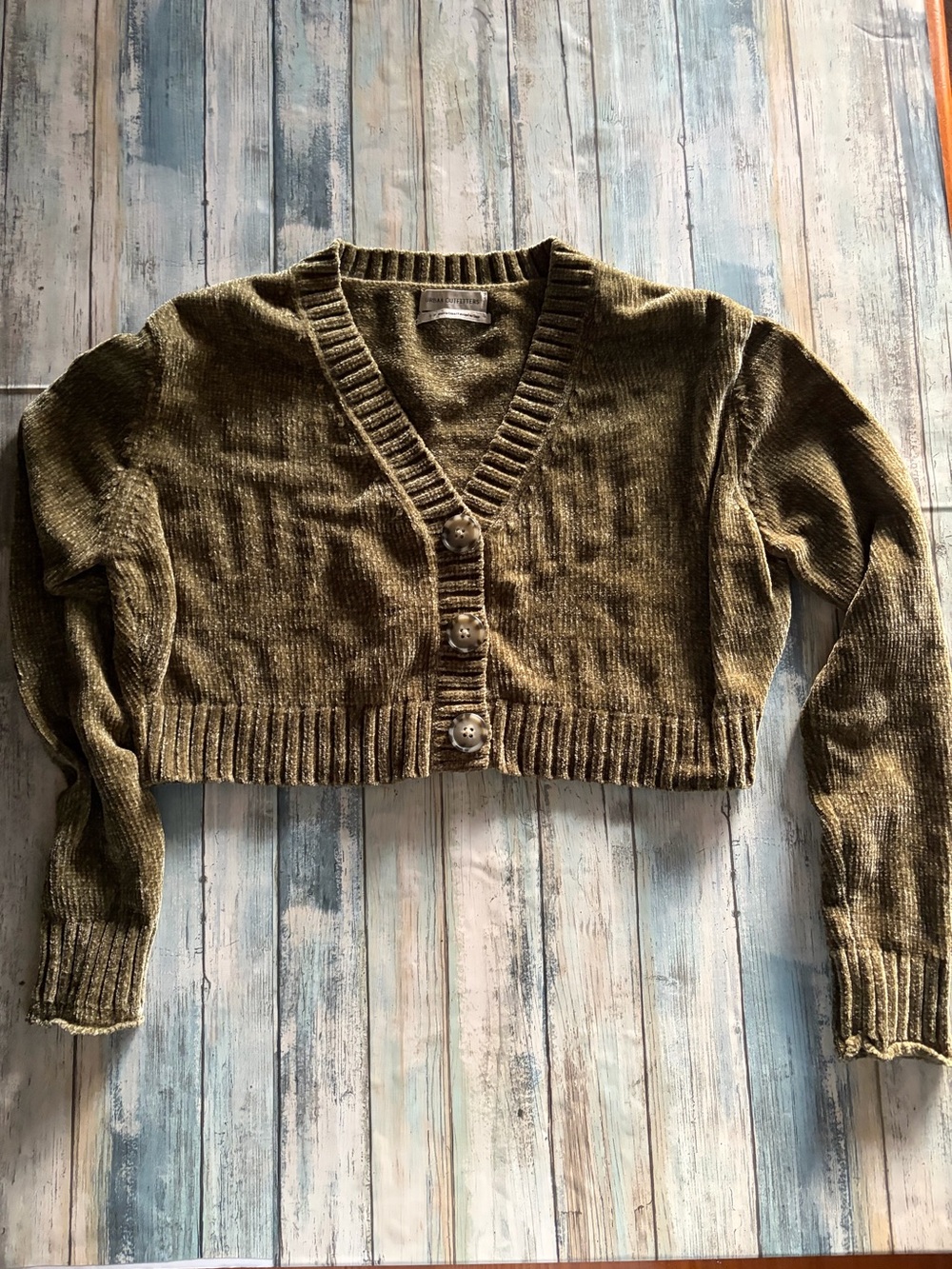 Urban Outfitters Maura Chenille Cropped Cardigan Size Small - Picture 4 of 6